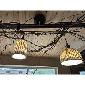 豊岡杞柳細工 育てる照明『hinode』照明金具：コンセントタイプ（E26口金） / ランプシェード 照明金具・電球付き 柳 半円球 伝統工芸品 天然素材 行李柳 コオリヤナギ