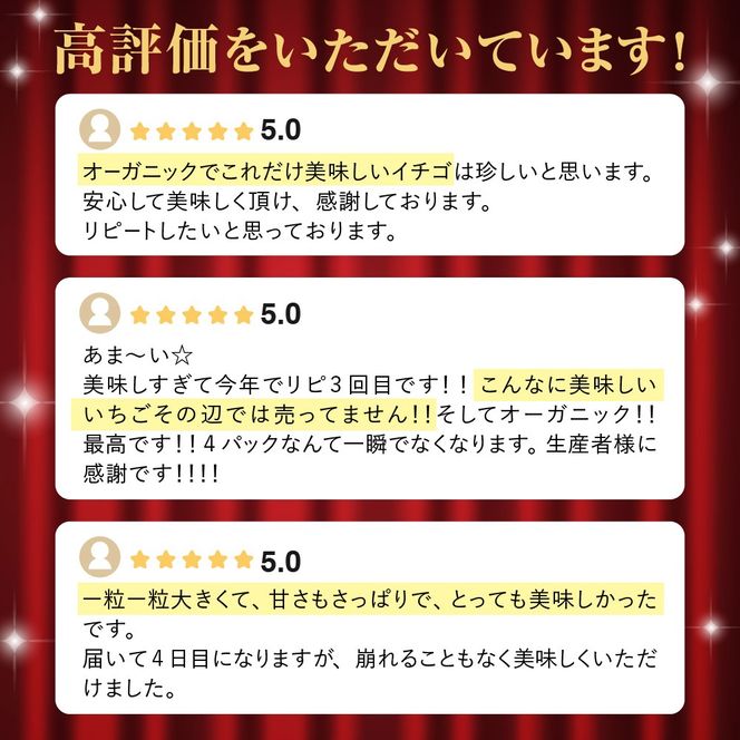 オーガニックあまおう「いせいちご」2パック(280g×2)_HA1116