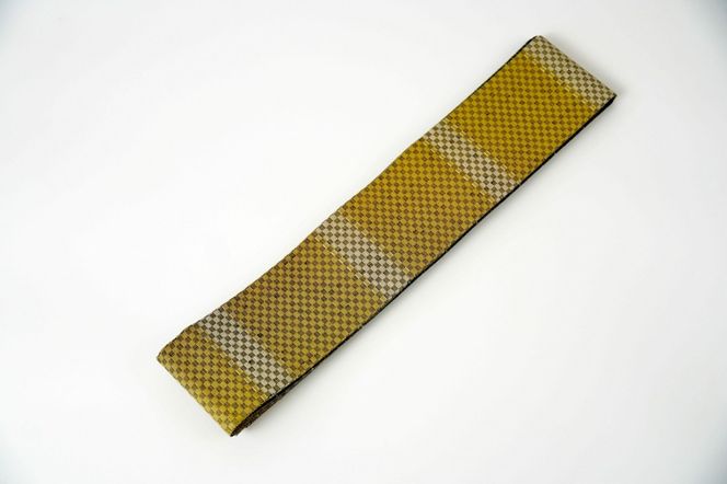 ＜丹後の藤布　遊絲舎＞角帯　藤霞文（緑）*リバーシブル幅約10.2cm×長さ約420cm　FY00102