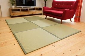 フロアー畳 和紙製畳表 グリーン 6枚 / 畳マット フローリング 畳 畳に敷くだけ 置き畳 インテリア 国産 和室 洋室 リフォーム 畳みマット フローリング畳 おしゃれ 高耐久 滑り止め【株式会社植村畳】