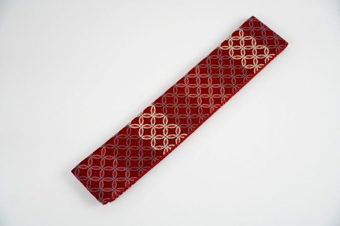 丹後の藤布 角帯「七宝」（赤）　FY00094