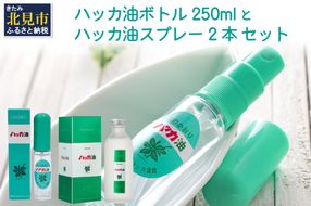 ハッカ油 ボトル 250mlとハッカ油 スプレー 2本 セット ( はっか 薄荷 ミント ハッカ 爽快 )【007-0028】