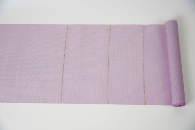 ＜丹後の藤布　遊絲舎＞八寸名古屋帯　「すかし麻の葉」（うす紫）選べるお仕立て　FY00104