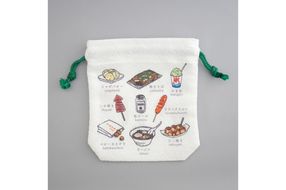 丹後ちりめん　にほんご巾着「yatai（屋台）」 サイズ：約13.5cm×17.5cm　DZ00029-03