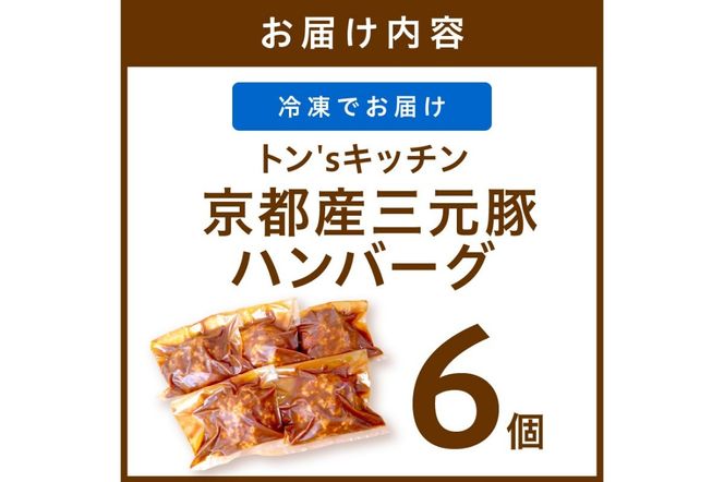 京都産三元豚ハンバーグ　6個セット　TN00022