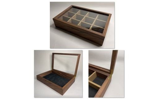 【受注生産】心地よい風合いが魅力 多用途 ウッドディスプレイケース 1台 ウォールナット材 （ インテリア 家具 日用品 ）【200-0008】