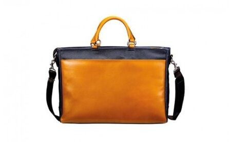 豊岡鞄　デニム×レザートート（5050）　オレンジ