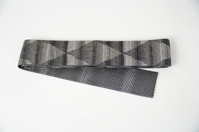 角帯　大ウロコ文（グレー）*リバーシブル幅約10.2cm×長さ約420cm　FY00101