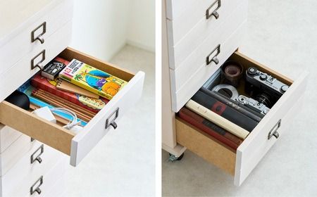 天然木チェスト 9段 A4サイズ ダークブラウン・キャスター・取っ手B(メタルアンティーク)