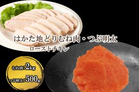 【B6-025】はかた地どりローストチキン2㎏・つぶ明太500g