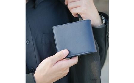 豊岡財布 craftsmanship AI(藍) Bifold Wallet ネイビー CW011 勝色 / 二つ折り 財布 メンズ レディース 2つ折り財布 牛皮革 本革 高級 おしゃれ ビジネス
