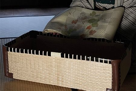 【伝統工芸品】KORI ANRI JAPAN「NAGASHAKU」黒縁永尺角革行李 柳行李 / 豊岡杞柳細工 100年持つ収納 反物 ハンドメイド 経済産業大臣指定伝統的工芸品 豊岡鞄の原点