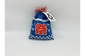 丹後ちりめん 祭巾着（はっぴ） サイズ：約17cm×13cm　DZ00027-07