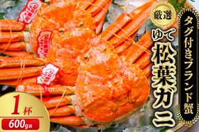 【先行予約】【厳選！タグ付きブランド蟹】茹で松葉かに（600g級×1杯）（2026年1月～発送）　YK00229
