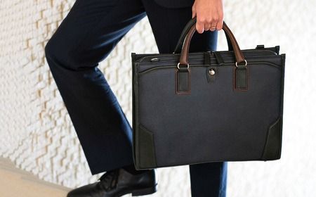 豊岡鞄 craftsmanship サフィアーノ 2ルームビジネス ネイビー 777315 / 木和田正昭商店 ブリーフケース ビジネスバッグ メンズ B4ファイル対応 ノートPC収納 通勤 カバン バッグ 自立 手持ち ショルダーベルト付属 2way