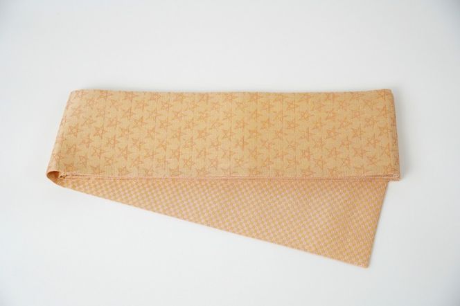 半幅帯　星空（オレンジ）*リバーシブル幅約15.2cm×長さ約420cm　FY00096