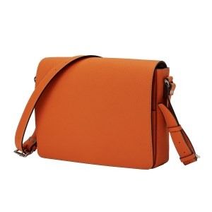 豊岡鞄　かぶせショルダーバッグ　A4 　ドイツ製牛革　オレンジ
