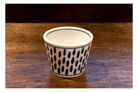 出石焼きのオリジナル蕎麦猪口2個セット（革の猪口把手付き）