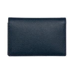 豊岡財布　本革名刺入れ　ネイビー
