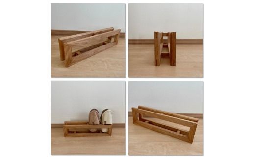 【受注生産】北海道の森から生まれた スリッパラック 1個 北海道産くるみ材 （ インテリア 家具 日用品 ）【200-0009】