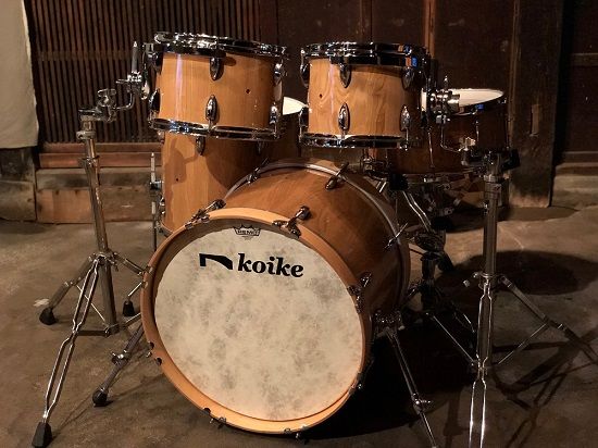 【高島屋選定品】＜koikedrums＞ 栗の木 ドラムセット F4N-0593