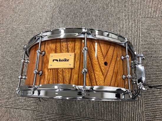 【高島屋選定品】＜koikedrums＞ 欅 スネアドラム（14”×6”） F4N-0580