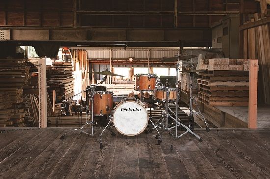 【高島屋選定品】＜koikedrums＞ 欅 ドラムセット F4N-0590