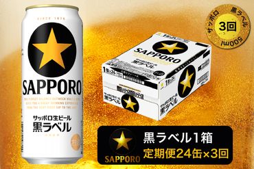 T0006-2003　【定期便3回】黒ラベルビール 500ml×1箱(24缶)