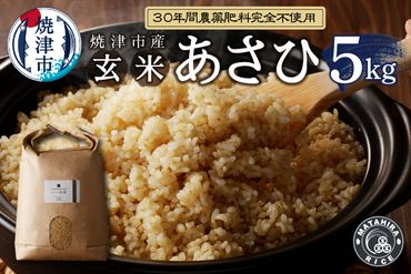 a21-040　30年間無農薬・無肥料のお米（玄米）あさひ5kg