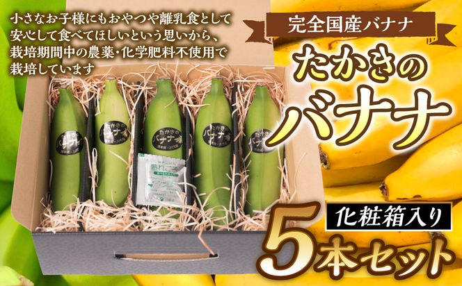 たかきのバナナ 5本入 化粧箱入り ばなな 果物 フルーツ ギフト 国産 朝食 スムージー 熊本県 八代市