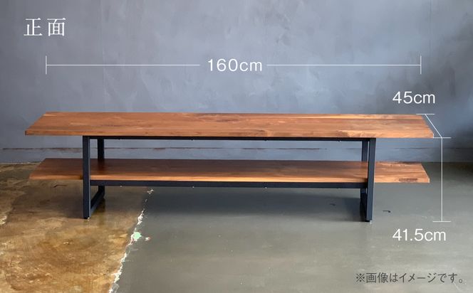 無垢材×スチールレッグ TVボード 幅1600mm ウォールナット ホワイトオーク 無垢材 天然木 家具 ファニチャー インテリア ナチュラル シンプル おしゃれ 