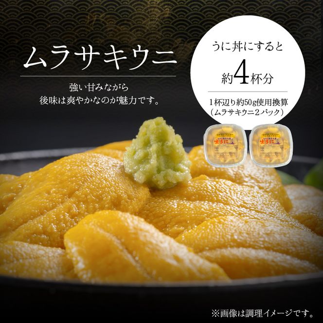 【2026年夏発送】塩水ウニ【ムラサキウニ】 100g×2パック 計200g 北海道余市町産塩水ウニ発祥の地 高級ウニ 高級雲丹 ムラサキウニ 白うに北海道産ウニ_ Y037-0344