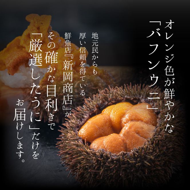 【2026年夏発送】塩水ウニ【バフンウニ】 100g×2パック 計200g 北海道余市町産 塩水ウニ発祥の地 高級ウニ 高級雲丹 バフンウニ 赤うに 目利き 北海道産ウニ_ Y037-0345