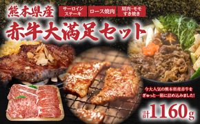 熊本県産 あか牛大満足セット 合計1.16kg（サーロイン、ロースなど）