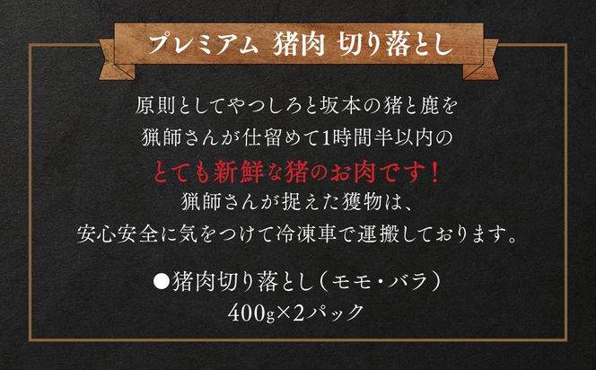 プレミアム 猪肉切り落とし モモ・バラ 合計800g