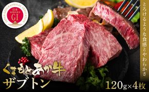 【GI認証】くまもとあか牛ザブトン 120g×4枚  牛肉 あか牛 ステーキ 赤身 希少部位 霜降り