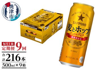 T0049-1709　【定期便9回】サッポロ麦とホップ500ml×1箱（24本）