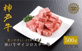 【神戸牛 サーロイン サイコロステーキ （500ｇ）真空包装 冷凍 産地直送】牛肉 ステーキ すき焼き 牛丼  夏休み バーベキュー BBQ キャンプ 焼肉 和牛 KOBE BEEF  61-08