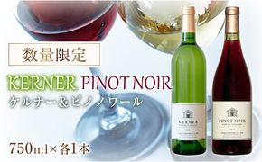 ケルナー2022年＆ピノノワール2023年 750ml× 各1本 セット ギフト【数量限定】赤ワイン 白ワイン 辛口 北海道産_Y061-0007