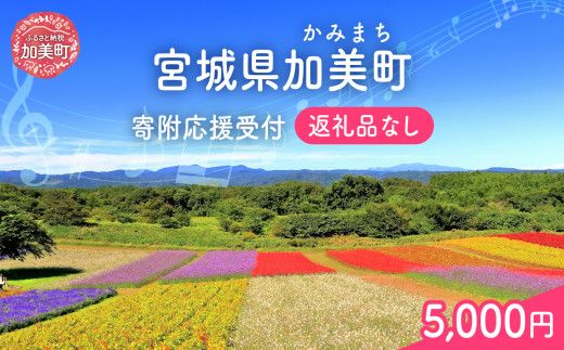 返礼品なし 宮城県 加美町 ふるさと応援寄附金 5,000円 | 寄附 応援 | kznot-5000