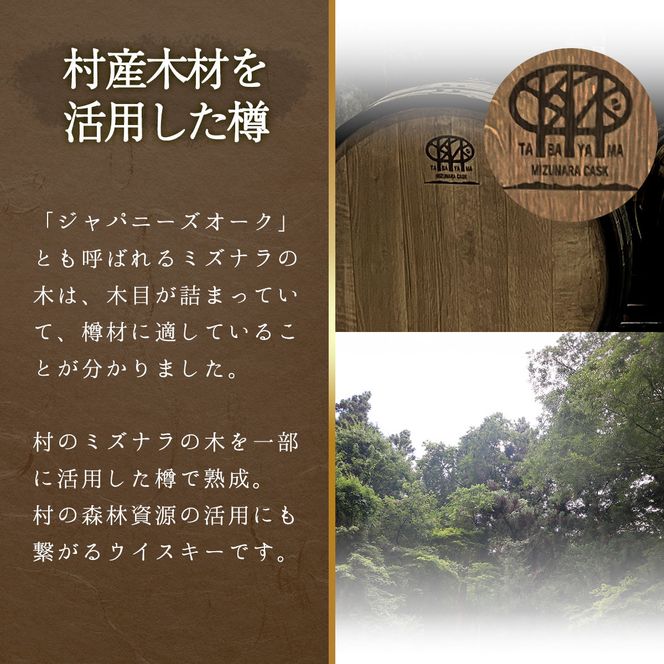 村産ミズナラ使用 樽熟成ウイスキー 丹波山 ウッド＆ウォーターフィニッシュウイスキー ピュアモルト＆ブレンデット 2本セット 各700ml ピュアモルト　ブレンデット　ウイスキー　国内醸造 / お酒 宅飲み 家飲み 晩酌 ギフト プレゼント 贈り物 父の日