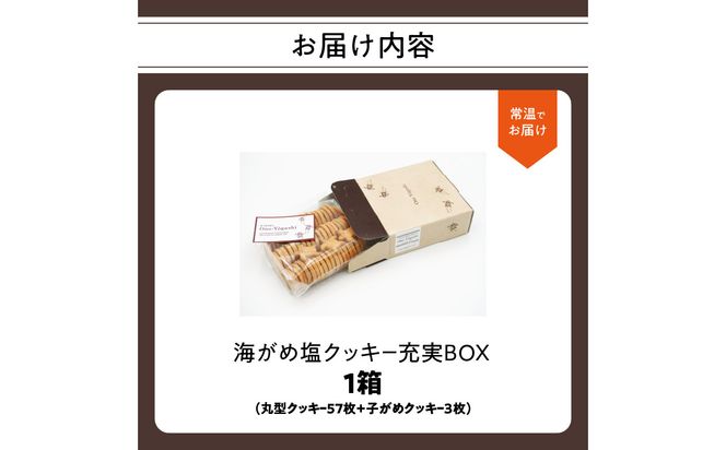 【J01018】海がめ塩クッキー充実BOX (57枚+子がめクッキー3枚) 箱入り