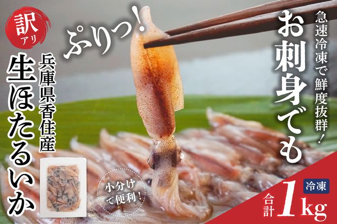 【訳あり ほたるいか 小分け 250g×4パック 1kg 香住産 冷凍】 刺身でも食べられる美味しいホタルイカ ホタルイカ 兵庫県 香美町 香住 07-95