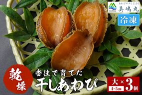 《12/21まで年内発送》【干しあわび 3個入り 大サイズ 冷凍】発送目安：入金確認後2週間以内 国産 香住 山陰 アワビ 鮑 あわび 乾燥 乾燥あわび 干し鮑 中華料理 高級食材 縁起物 兵庫県 香美町 美嶋丸 20-15