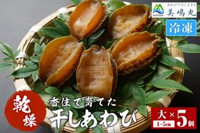 【干しあわび 5個入り 大サイズ 冷凍】発送目安：入金確認後2週間以内 国産 香住 山陰 アワビ 鮑 あわび 乾燥 乾燥あわび 干し鮑 中華料理 高級食材 縁起物 兵庫県 香美町 美嶋丸 20-18