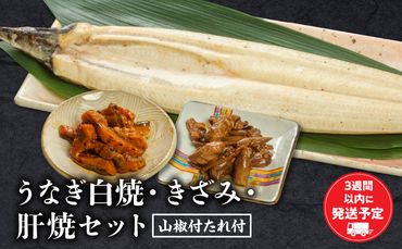 うなぎ白焼・きざみ・肝焼きセット_M069-020