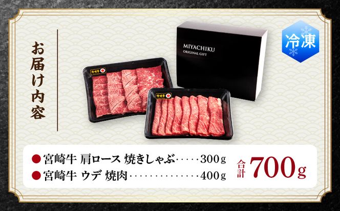 宮崎牛肩ロース焼きしゃぶ300g 宮崎牛ウデ焼肉400g_M132-031