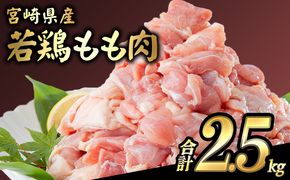 宮崎県産若鶏 もも肉 2.5kg（250g×10パック）※小分け・カット済・真空冷凍_M146-008_01