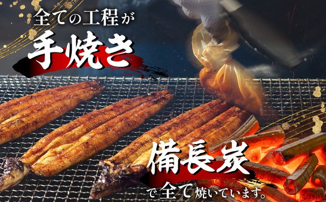 【宮崎県産】特大うなぎ備長炭手焼き蒲焼3尾(660g)_M159-011