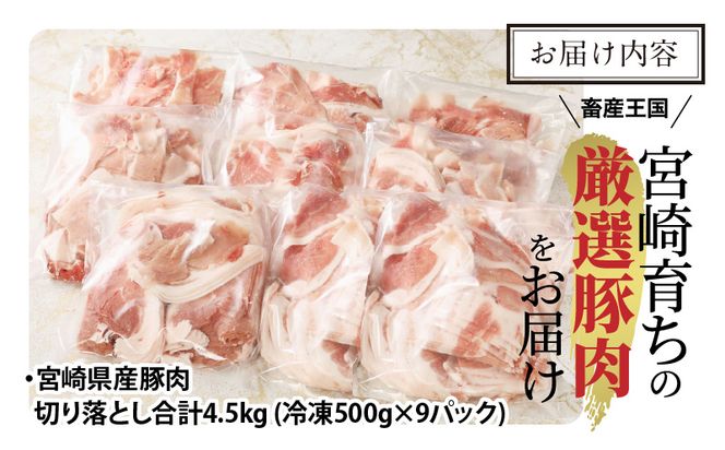 【ご好評につき期間延長！！】宮崎県産豚肉切り落とし合計4.5kg（冷凍500g×9パック）_M179-007_01